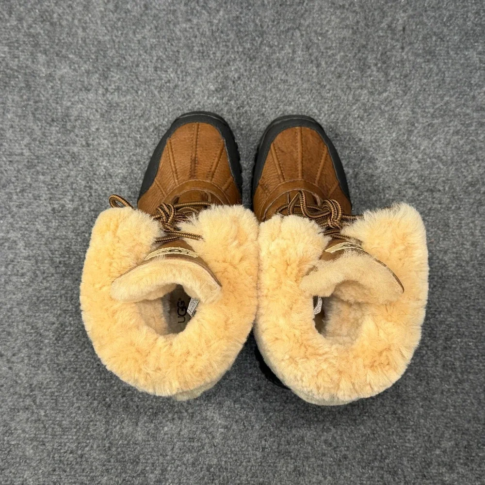 UGG Adirondack II GTX Snow Boots Womens 9 Brown Leather Suede Shearling Gore-Tex
